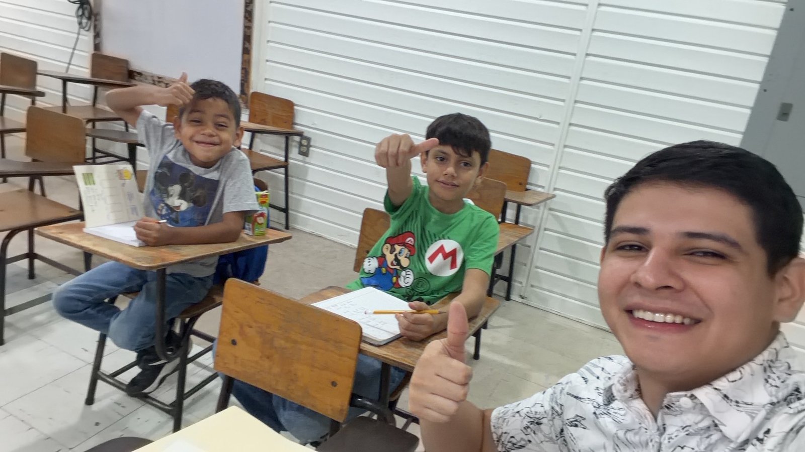 Students in English class